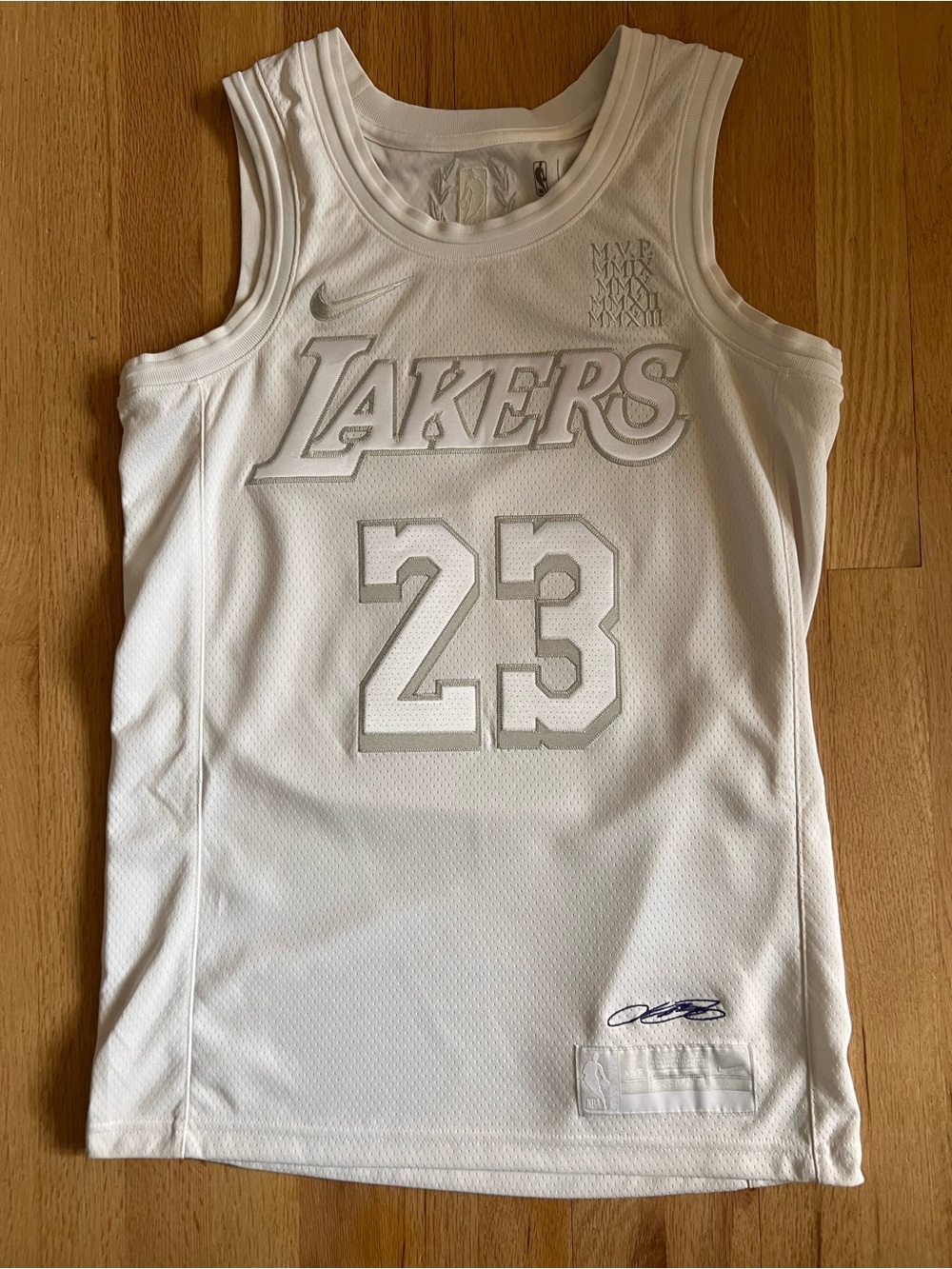 Lebron James Nike MVP White Los Angeles Lakers #23 Kids Jersey